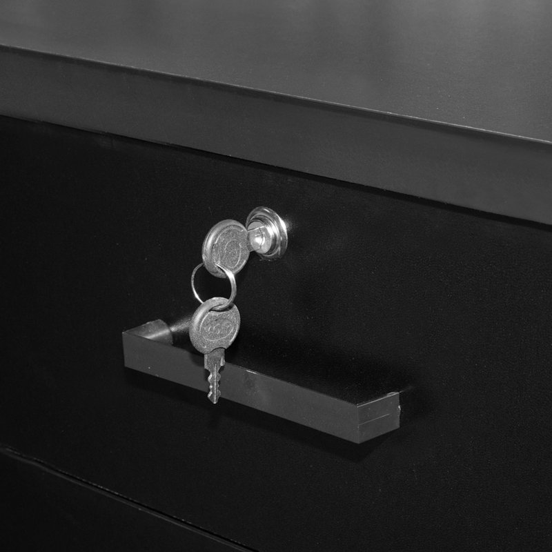 Commode haute 7 tiroirs Bangor Cindy, Noir, noir, noir, noir