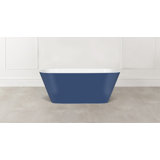 Vetralla Painted 58-3/4" x 29-1/8" Freestanding Soaking Bathtub in Volcanic Limestone™ with Overflow Hole