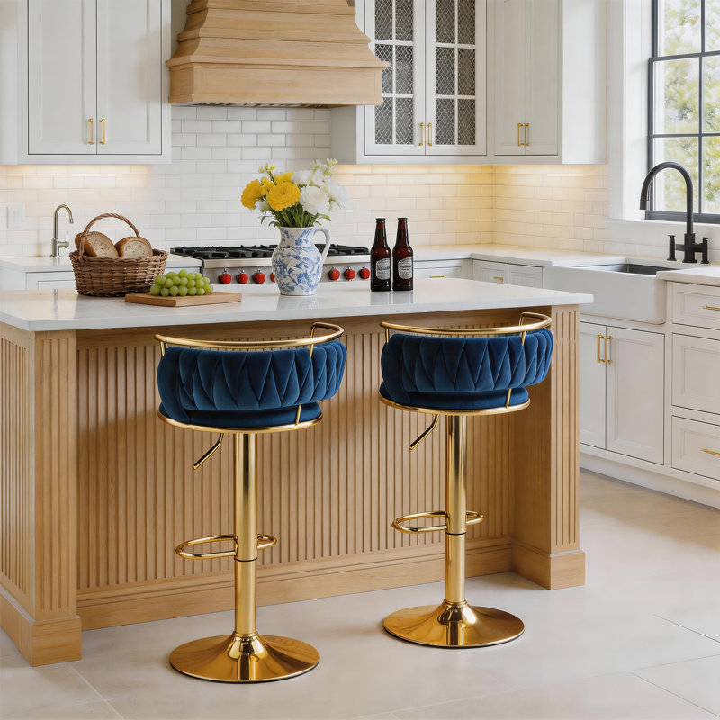Tabouret de bar Christal, Marine, Gold