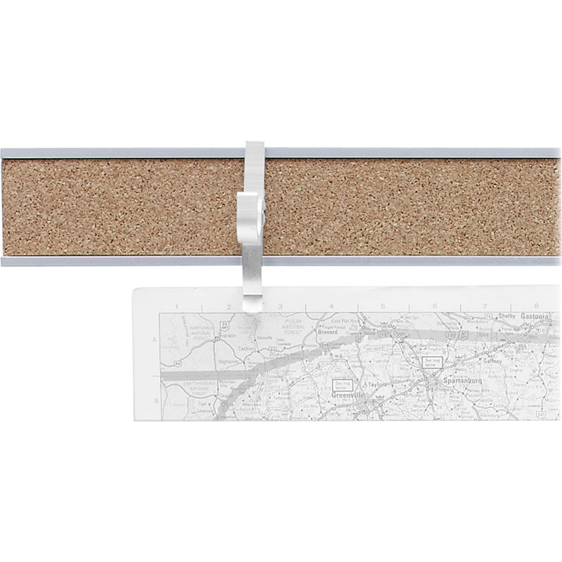Satin Aluminum and Cork Wall-Mount Display Rail