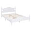 Structure de lit double en bois pleine grandeur, lit plateforme de style rétro avec support en lattes de bois, blanc-329278147-329278156