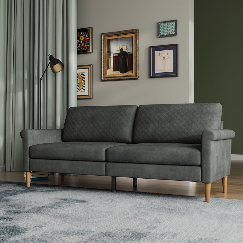 Canapé-lit 75 po Mosig, Polyester gris