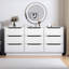 Commode 9 tiroirs pour la chambre à coucher avec tiroirs profonds, commodes en bois à plancher large et commode, commodes longues blanches modernes pour le placard du salon