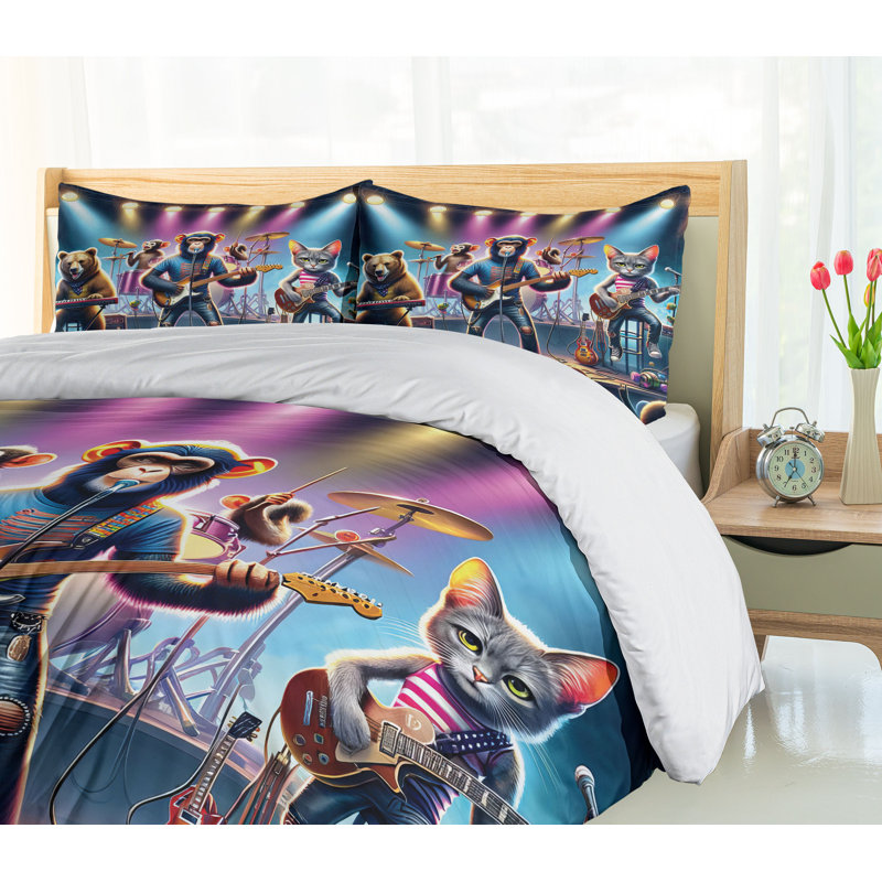 Ensemble de housse de couette en microfibre, Housse de couette très grand + 2 taies décorativ