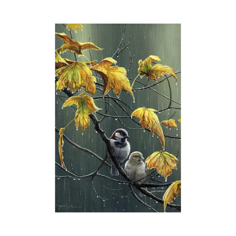 «Rain Drops - Sparrows» par Jeremy Paul - Toile tendue avec châssis sur toile, H 40 po x l 26 po x P 1,5 po