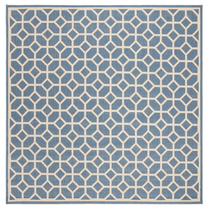 Tapis d'intérieur / extérieur à motif géométrique Cosper 100 Performance, Carré 6 pi 7 po