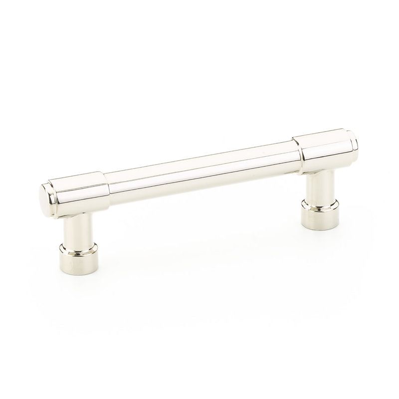 Emtek Jasper Bar Cabinet Pull, Polished Nickel Lifetime, 3 1/2" Center to Center