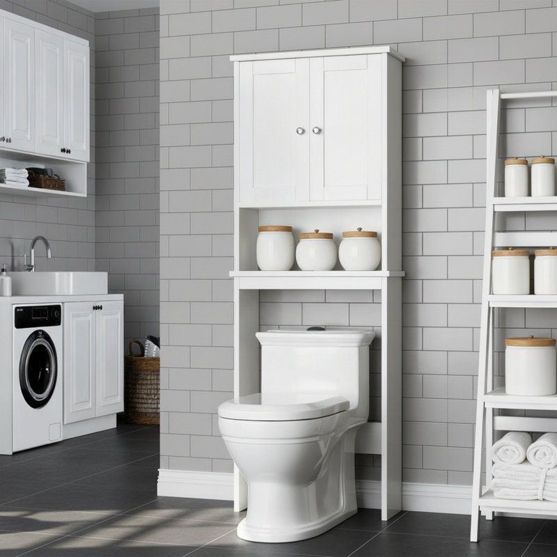 This Minimalist Bathroom Storage Cabinet Is Space-Saving With Adjustable Shelves And An Anti-Tipping Design For Added Practicality.