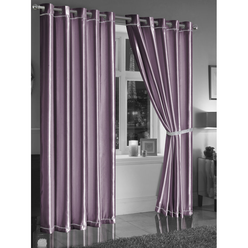 Denize Room Darkening Curtain Pair, Width 228 x Drop 228cm, Pink