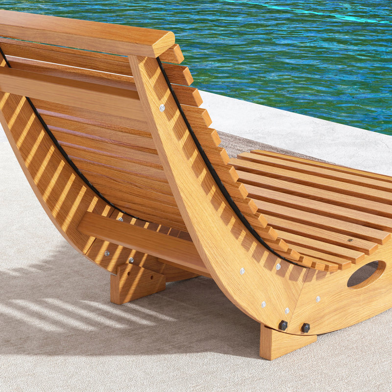 Outsunny Outdoor Rocking Chair With Slatted Seat And High Back, Wooden Rocking Chair With S Shape, Rocking Patio Chair, For Backyard, Garden, Teak