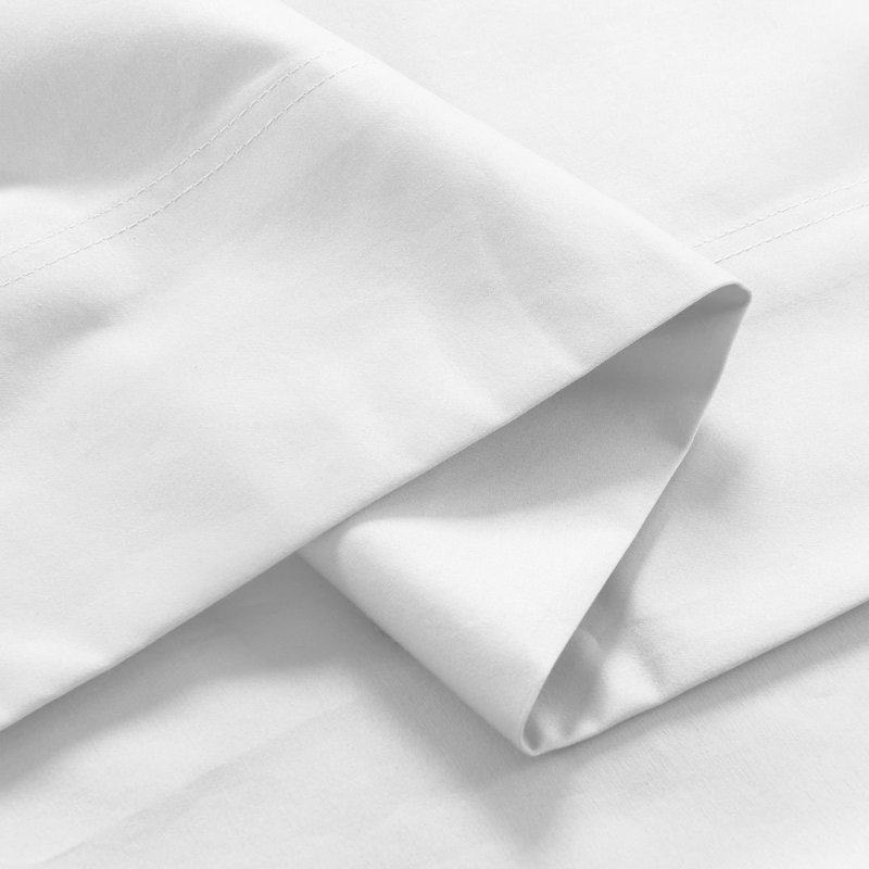 Wrinkle Resistant Brushed Cotton Blend Lightweight Sheet Set, White, King Sheet Set + 1 Fitted Sheet + 2 Pillowcases