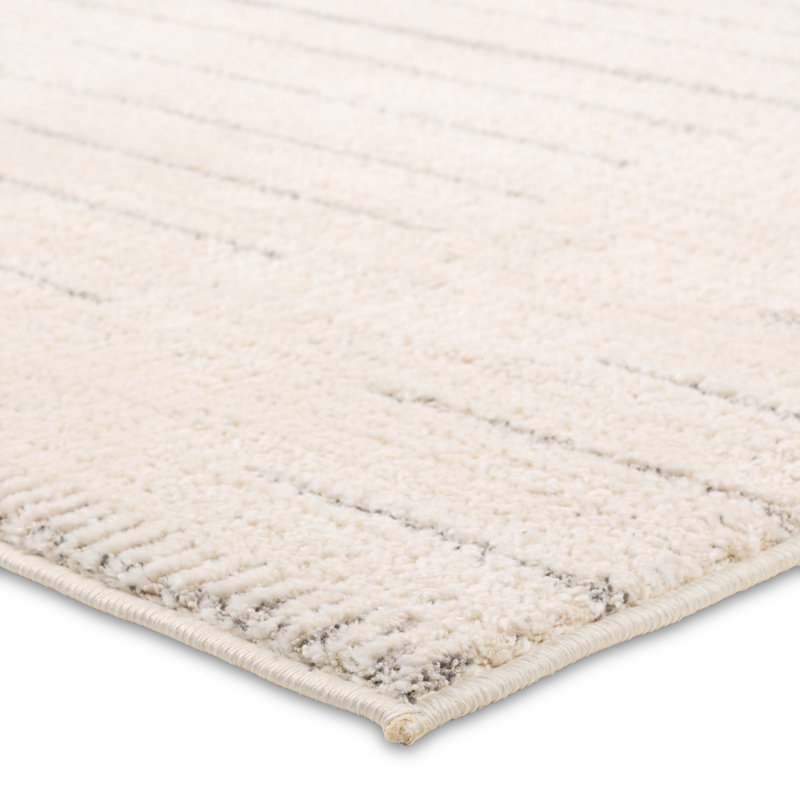 Tapis rayé crème / gris clair Vibe By Union, Rectangle de 5 pi x 8 pi