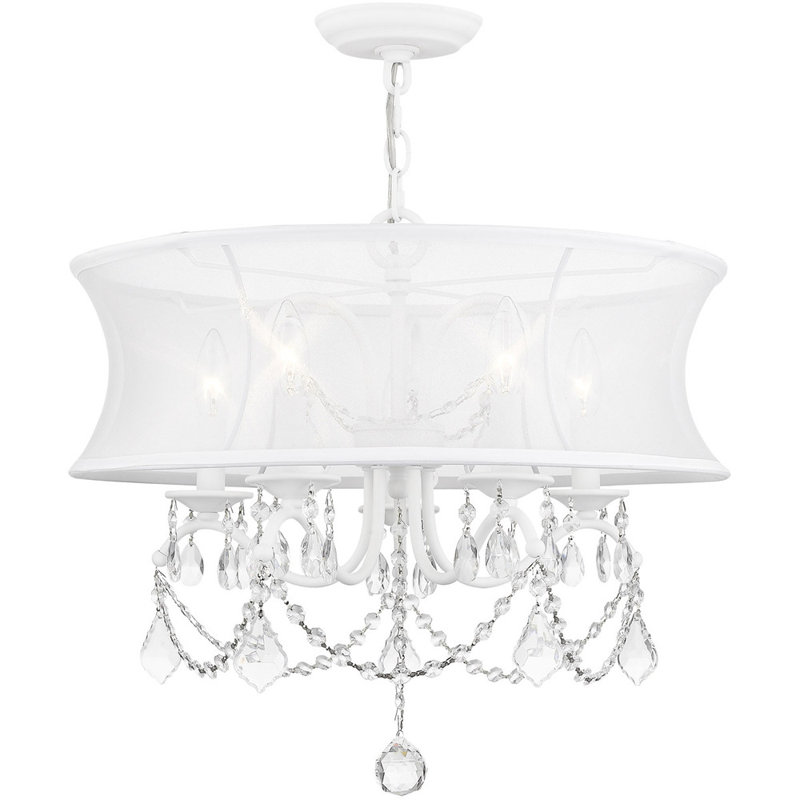 Lustre classique à 5 lumières avec abat-jour