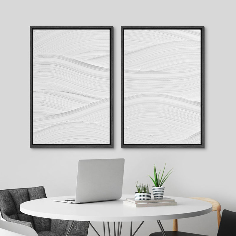 «Subtle Elegance And Soft Contours», 2 pièces sur toile, H 36 po x l 24 po, Cadre noir