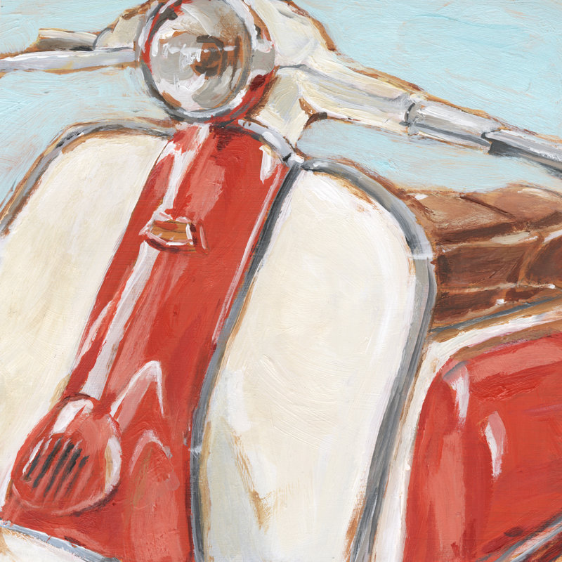 Retro Scooter II - Wrapped Canvas Art Prints, 91cm H x 91cm W x 3.8cm D