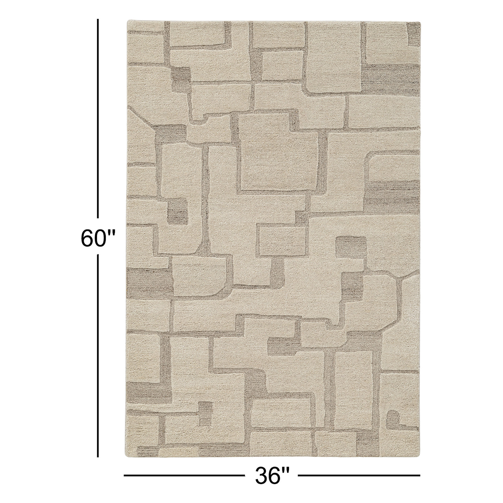 Lira Hand-Tufted Abstract Wool Rug, Rectangle 3' x 5'