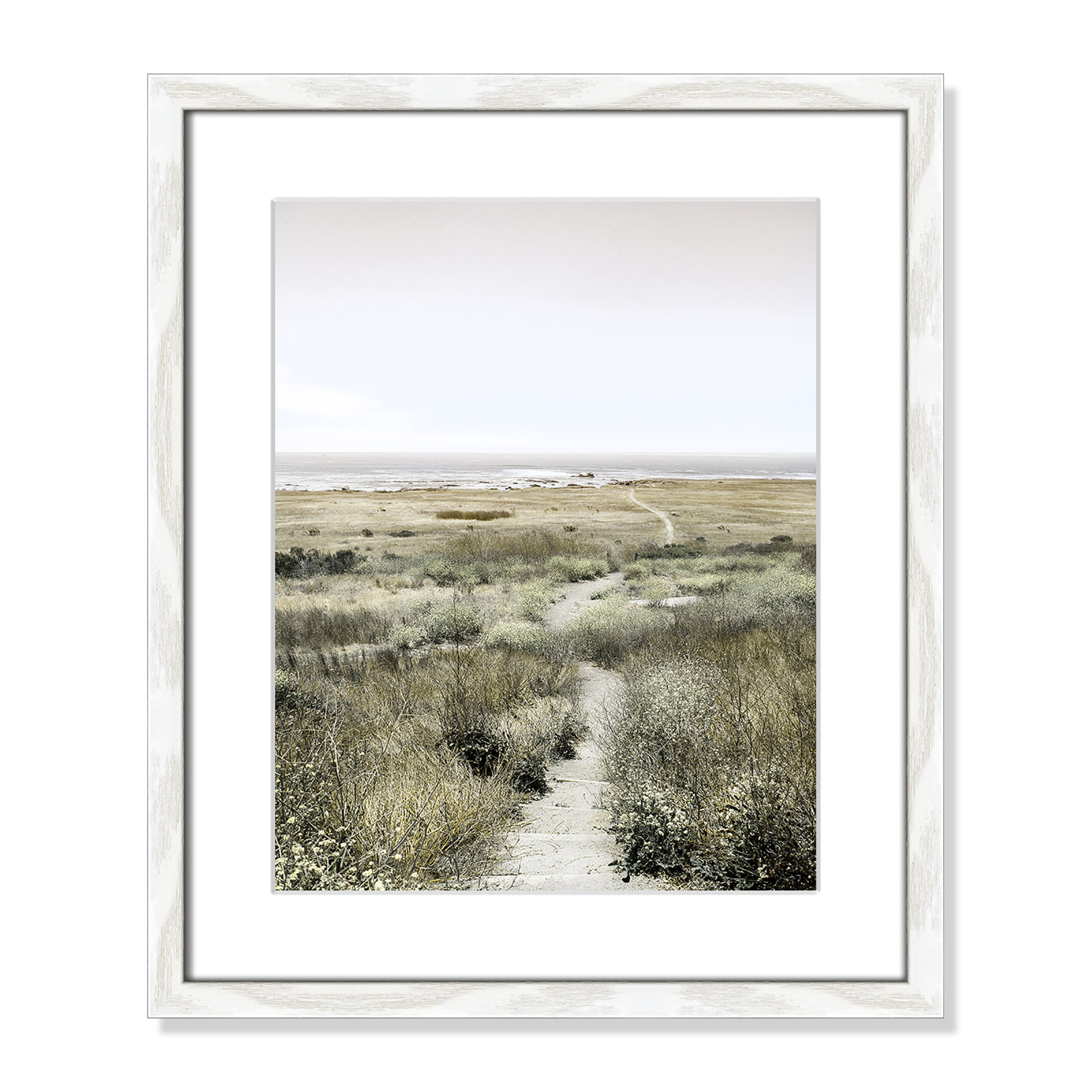 Toscani "Footpath to Paradise" Print, 16 W x 19 H x 0.75 D, White Wood Grain