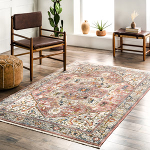 Bungalow Rose Roeder Oriental Salmon/Orange Area Rug & Reviews | Wayfair