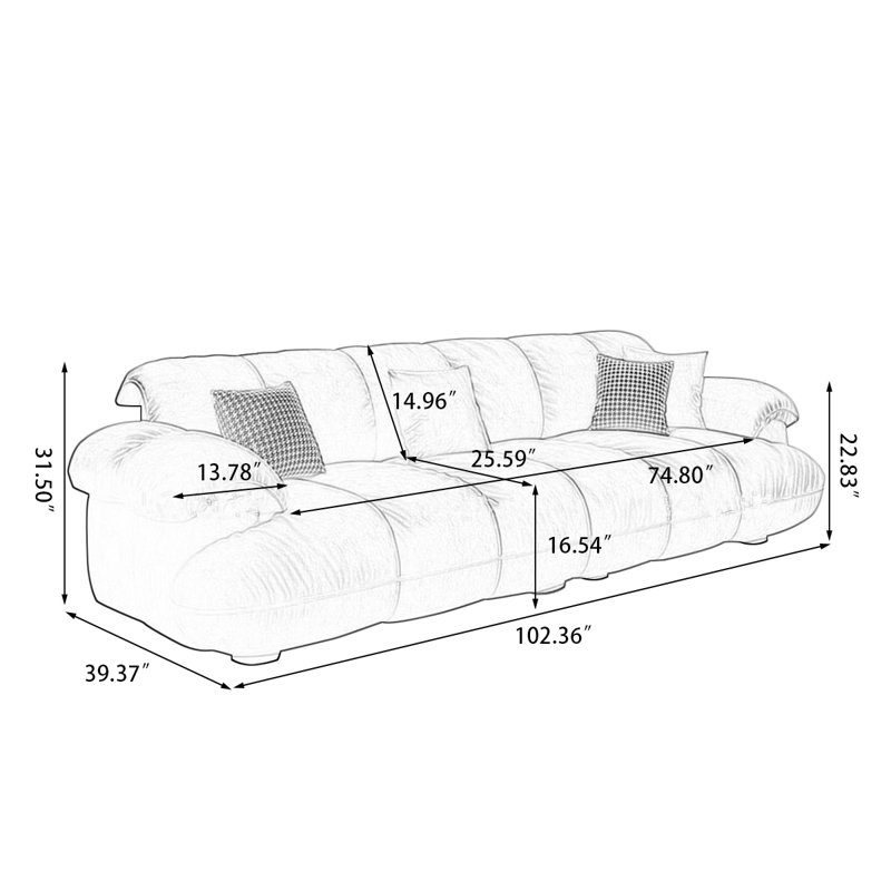 Coussin modulaire en polyester vert, 31.5" H x 102.36" W x 39.37" D, Green