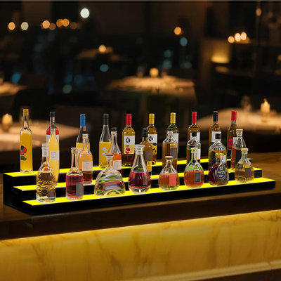 LED Lighted Liquor Bottle Display 3-Tier 70 Inches for 52 Bottles by Ivy Bronx