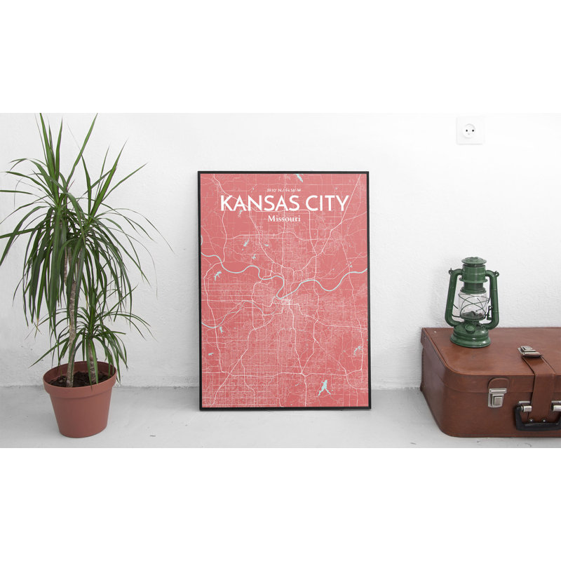 Kansas City Map - No Frame Print, 61cm H x 45.7cm W x 0.1cm D