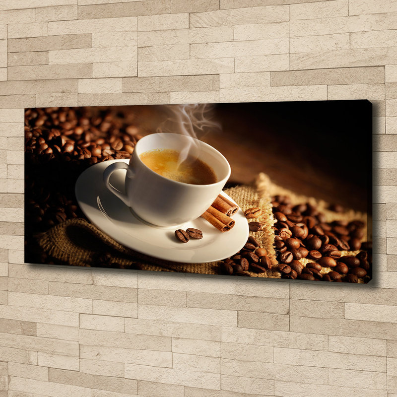Coffee In A Cup - No Frame Print on Canvas, 125cm H x 50cm W