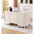 Elegant White Desk with Four Drawers and Built in Cabinet
