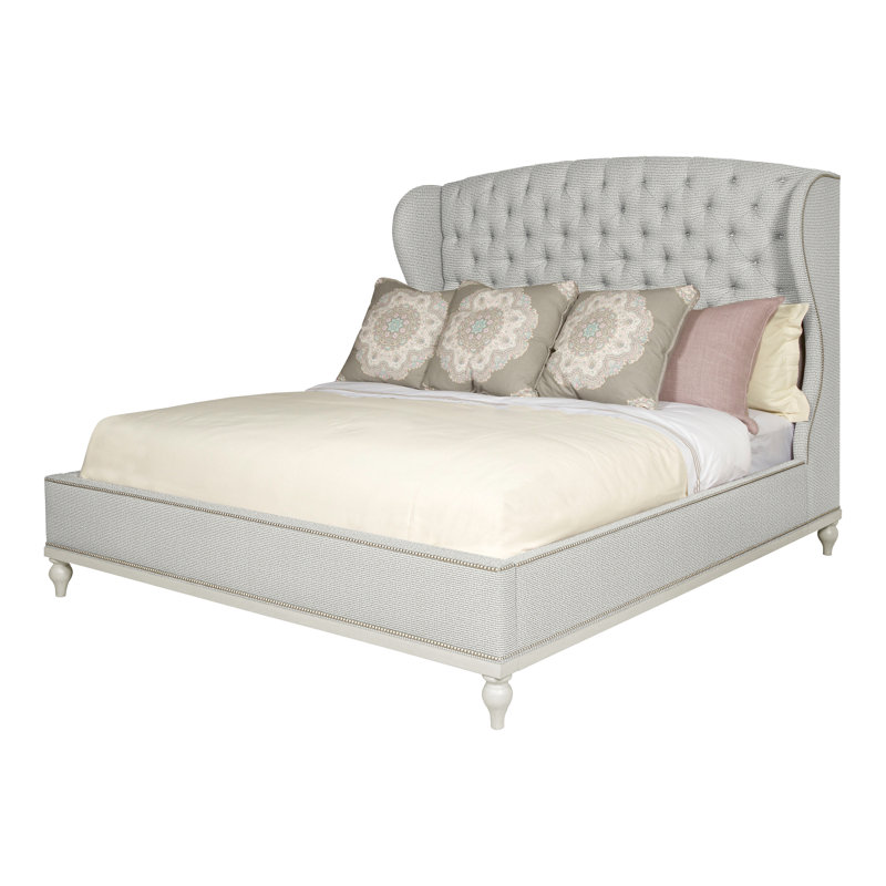 Emma Queen Upholstered Panel Bed, Navajo, Yes, Callaloo Cotton