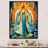 Art Deco Cosmopolitan Gracieuse danseuse en bleu - mode femme, reproduction sur toile encadrée