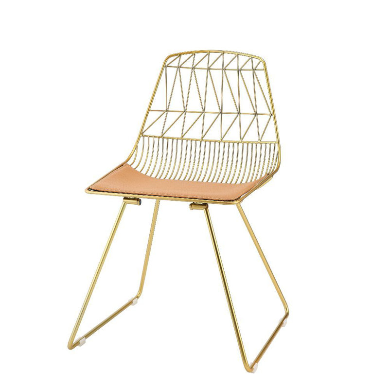 Chaise d'appoint en acier doré