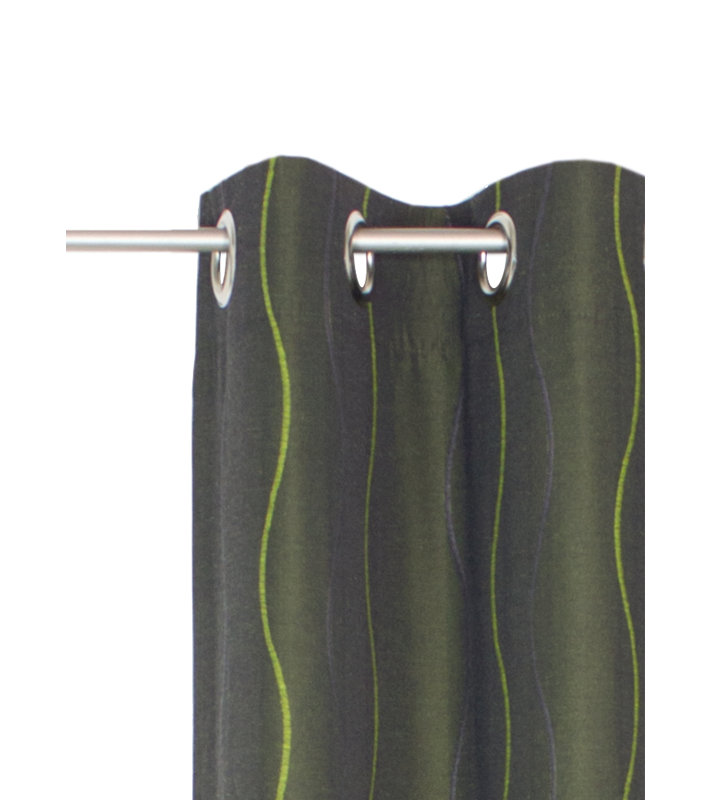Pedersen Cotton Blend Eyelet Curtain, single Panel, opaque, 132cm Width x 180cm Drop, Green