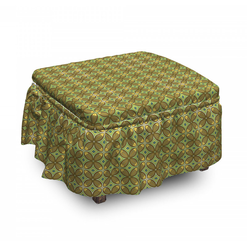 Housse pour repose-pieds rhombus leaves