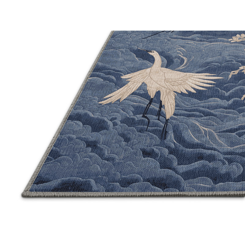 Machine Washable Gray Area Rug, Square 8'