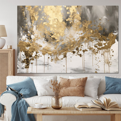Goutte dorée moderne - art mural abstrait