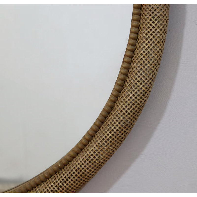 Miroir rond en rotin 31,9 po