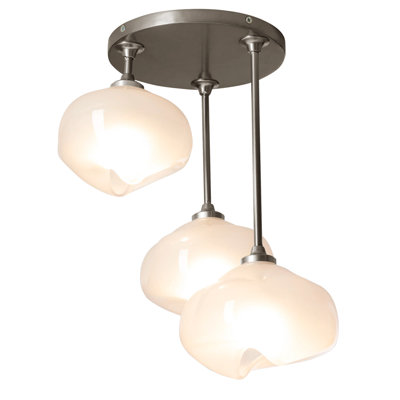 Ume Frosted Glass 3-Light Semi Flush Mount