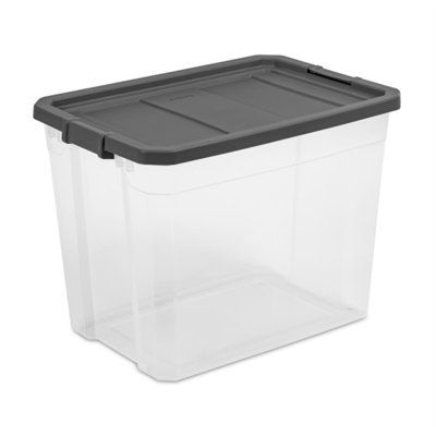 Sterilite 108 Qt. Clear Stacker Storage Container Tote w/ Latching Lid, (4 Pack) -  299054