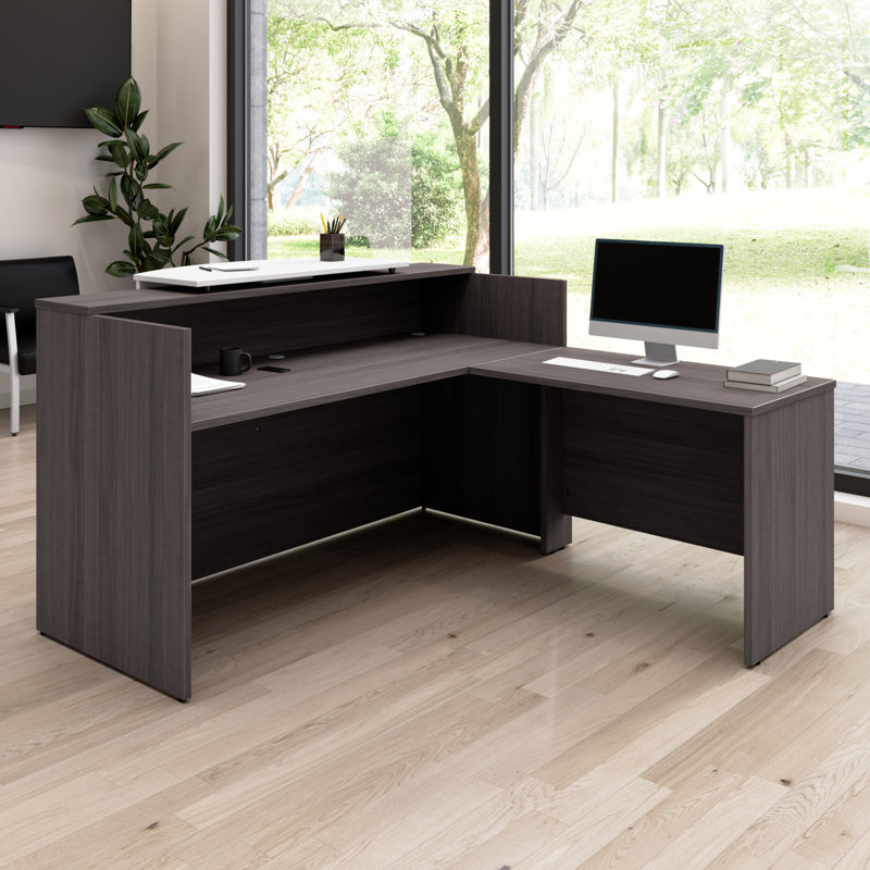 Bureau de réception avec comptoir Arrive, Gris tempête