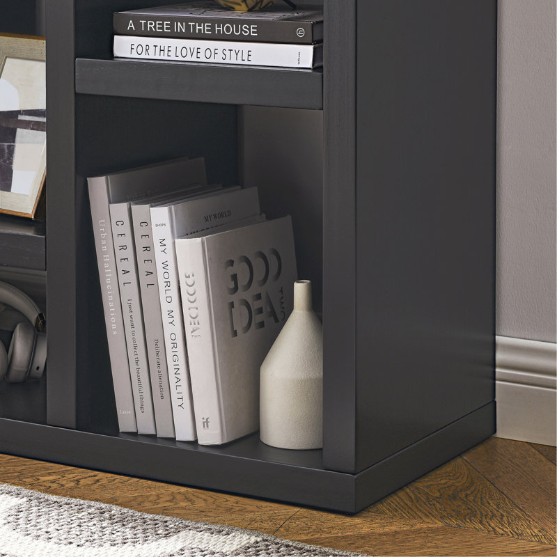 Open Wooden Open Shelf Bookcase, Freestanding Display Storage Cabinet With 7 Cube Storage Spaces, Floor Standing Bookshelf, Entryway, Living Room Storage Cabinet