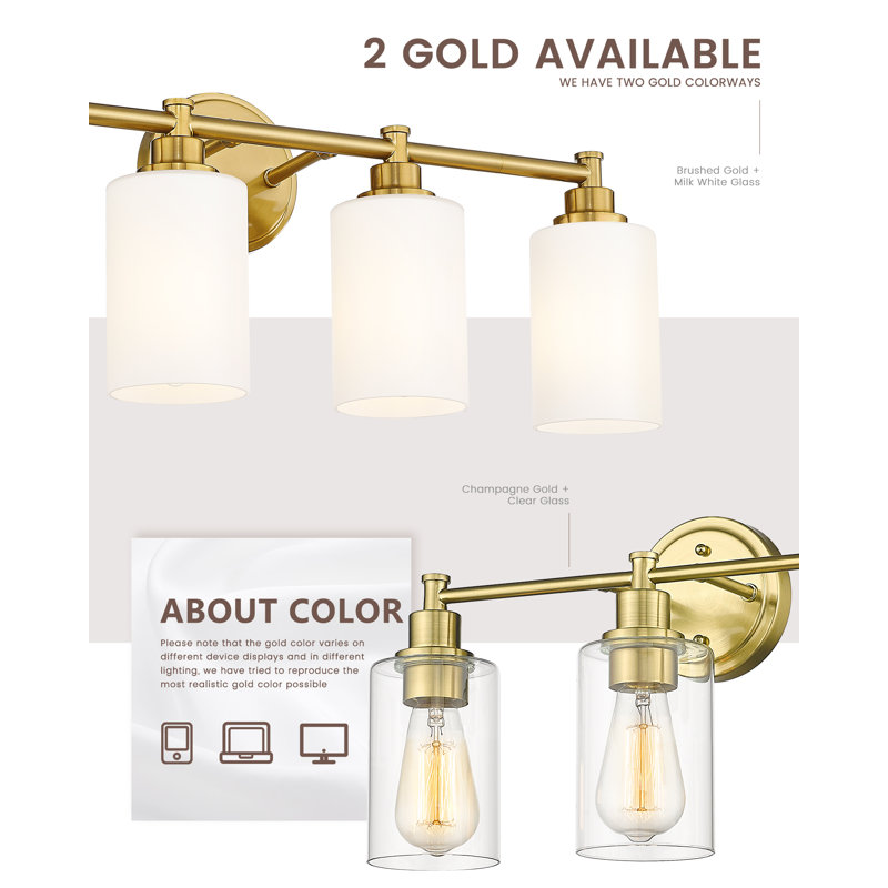 Somona Dimmable Vanity Light, Champagne Bronze, 4