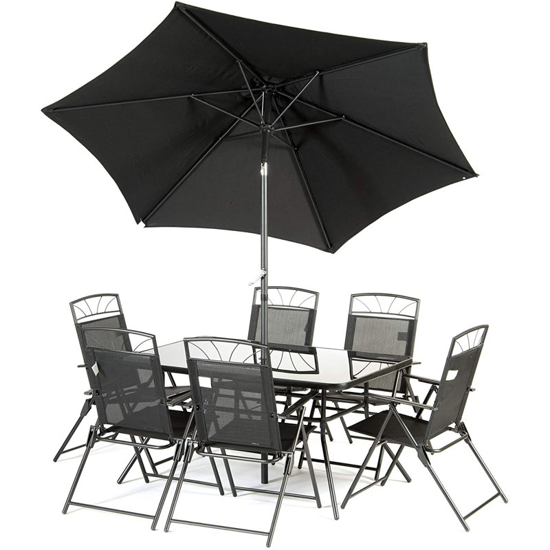 Ensemble repas 8 pièces avec parasol Kroll