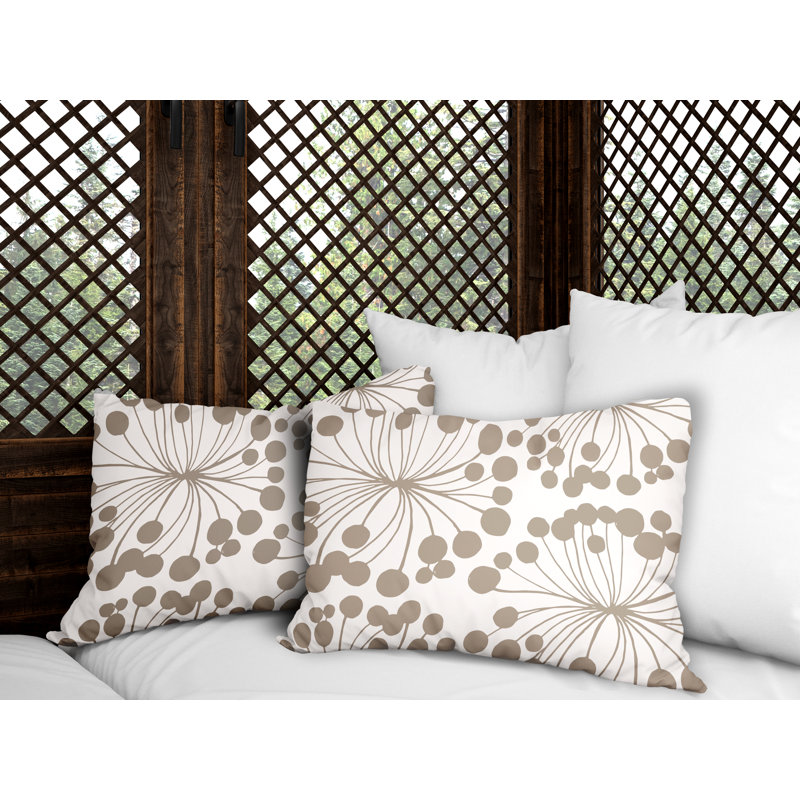 Polyester / Mélange de polyester Housse de coussin rectangulaire intérieure / extérieure lombaire et insert, Beige