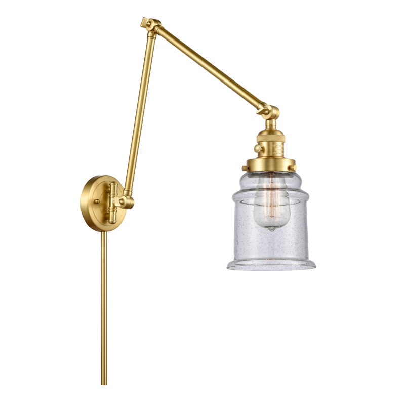 Galaviz Swing Arm Sconce, Seedy, Satin Gold, Bulb Not Included