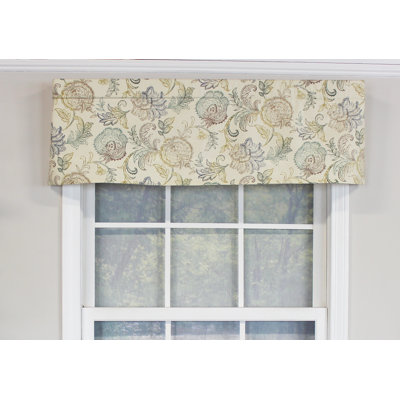 Cantonnière sur mesure en mélange de coton à motif floral 50 po Lunetta