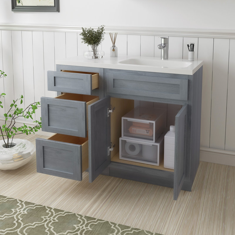 Base de meuble-lavabo simple 39 po seulement, Argent