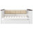 Twin Size Wood Daybed with Storage Shelves, Upholstered Backrest,USB and Trundle, White-243124430