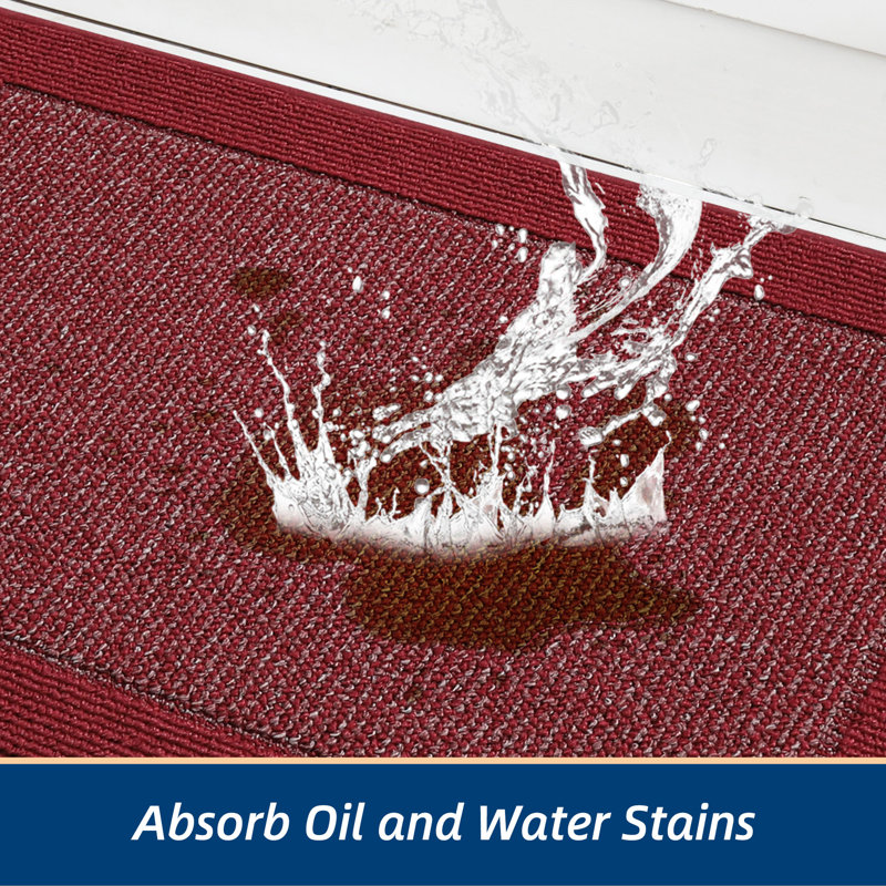 Water Resistant Anti-Fatigue Non-Skid Kitchen Mat, Runner 61cm x 152.4cm, Red