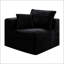 Canapé à compression noir en velours côtelé modulaire, fauteuil d'appoint sans pattes pour les espaces de vie modernes