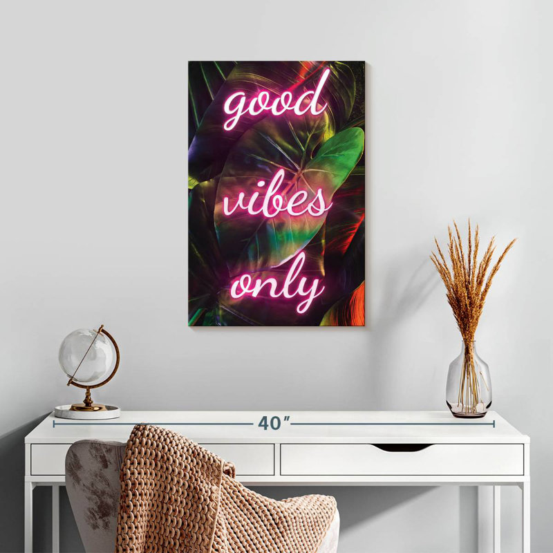 Tergel Good Vibes Only - néon, H 24 po x l 16 po