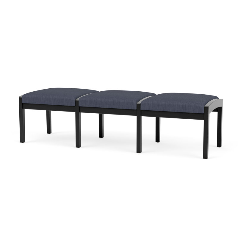 Banc en bois 3 places Lenox, Noir, noir, noir, noir, Plot Line bleu marine